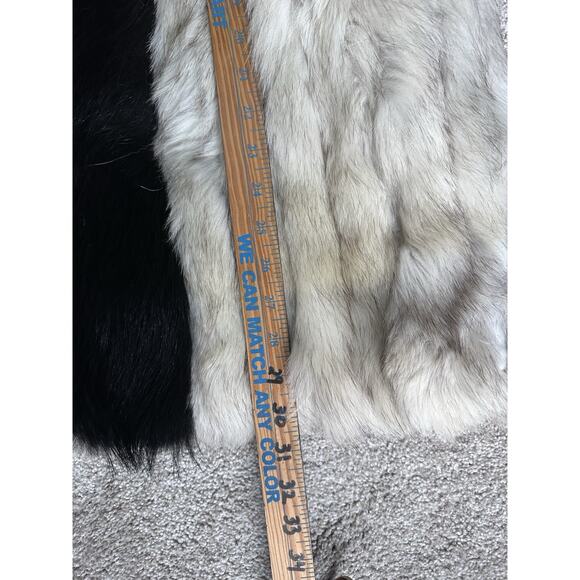 Anastasia VINTAGE GoGo MOD FUR COAT Rabbit Mink Leather Monogram large - Picture 6 of 16